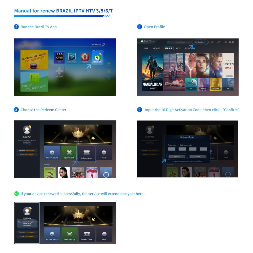 IPTV BRAZIL RENEWAL Code For HTV & A3