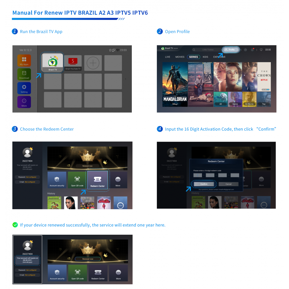 IPTV BRAZIL RENEWAL Code For HTV & A3